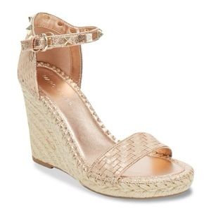 Marc fisher gold kicking wedge sandal